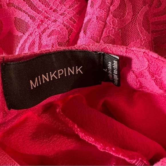 Mink Pink Lace Lined Capped Sleeve Dress, Size Large - Picture 4 of 8